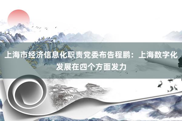 上海市经济信息化职责党委布告程鹏：上海数字化发展在四个方面发力